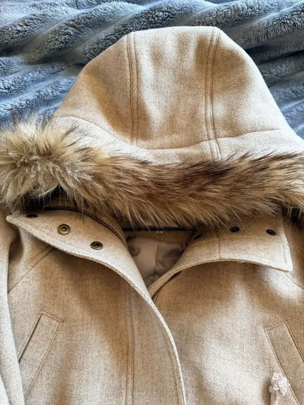 Madewell Scandinavian Parisian Clean Girl Wool Blend Hooded Parka Coat - Picture 5 of 6